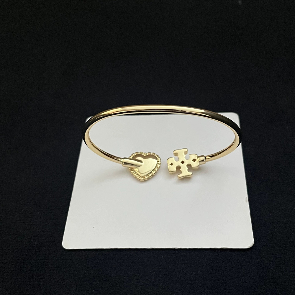 Tory Burch Heart Letter Shell Open Bangle - Picture 4 of 6